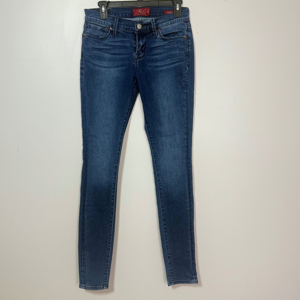 Lucky Brand Brooklyn Skinny Jeans Women 0/25 Blue Dark Wash Stretch 33" Inseam